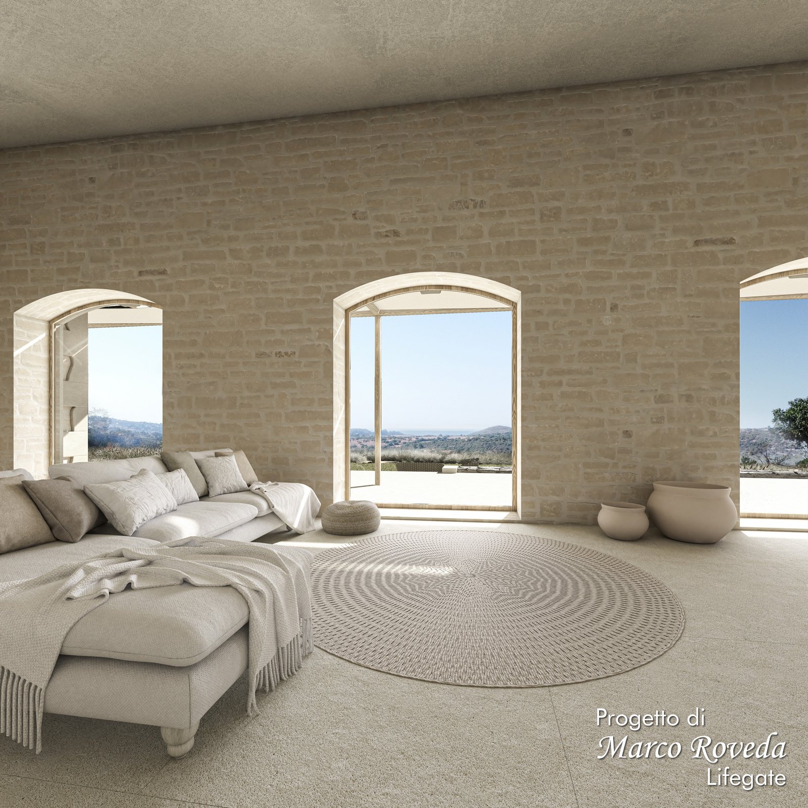 Concept illustrativo di ristrutturazione della masseria (soggetto a verifica progettuale)